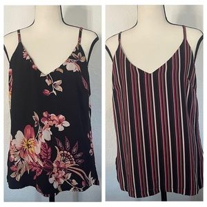 White House Black Market shirt women S Doble Side 1 Black floral 2 Stripes